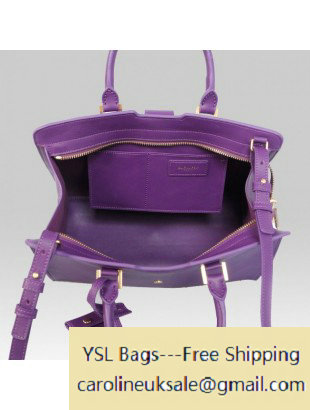 Saint Laurent Petit Cabas Y in Purple Leather - Click Image to Close